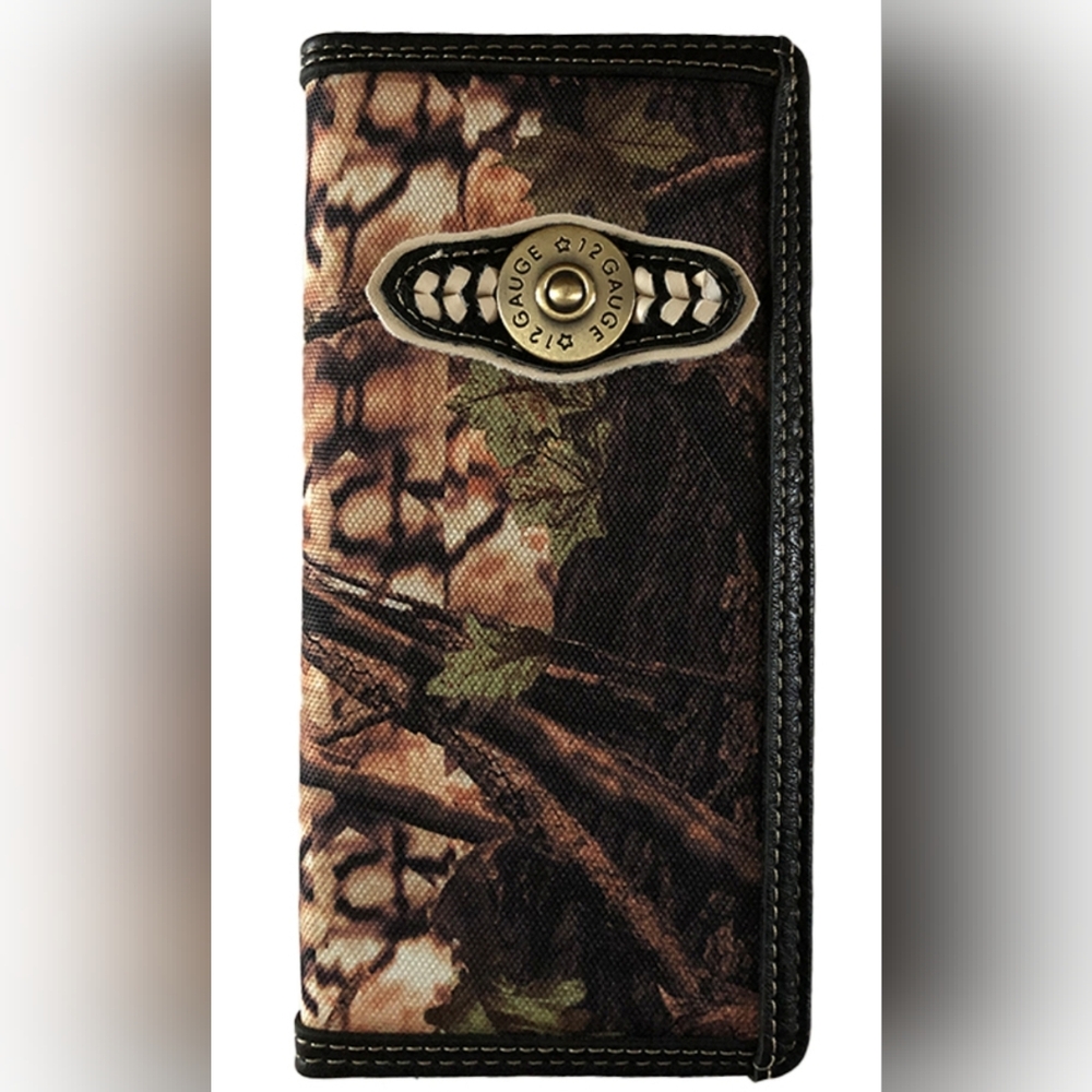 Bullet Camo Men Wallet Western Bifold Check Book Style W035 Black Color